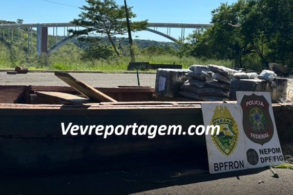 PF e PMPR apreendem mais de 60 kg de drogas em barco de pesca no rio Paraná