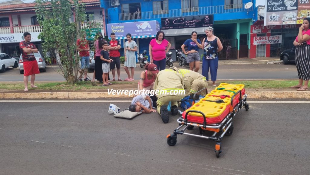 Idosa fica ferida após atropelamento no bairro Porto Meira