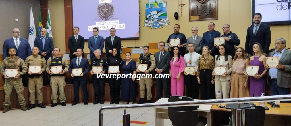 Câmara de Foz do Iguaçu homenageia 13 profissionais com o Prêmio Segurança Pública