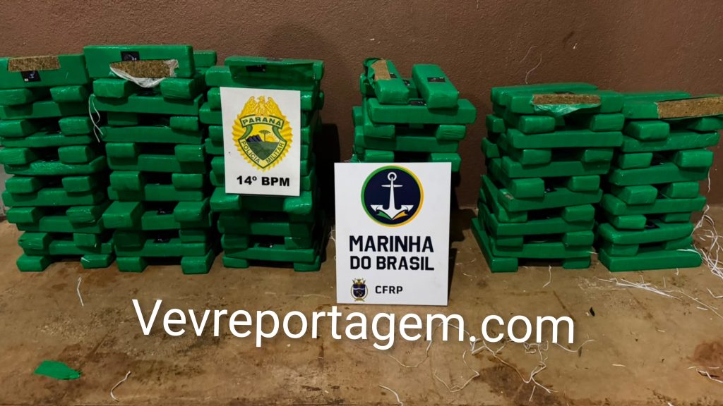PM e Marinha apreendem 128 quilos de maconha durante ação integrada em Foz do Iguaçu