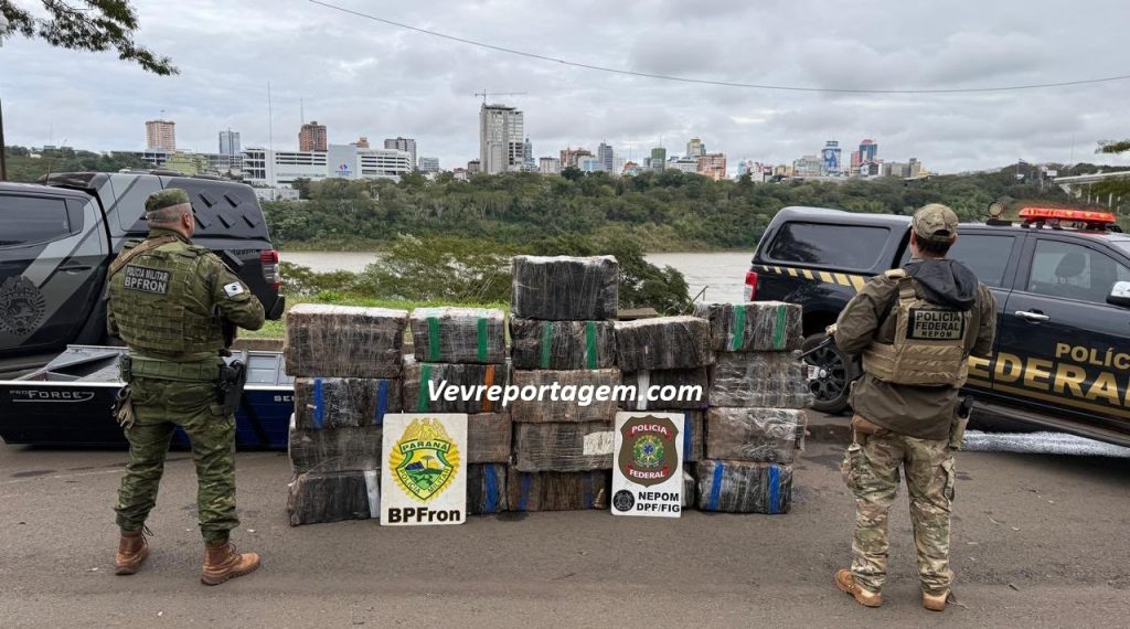 BPFron, Polícia Federal e Comav apreendem mais de 770 quilos de maconha em Foz do Iguaçu.