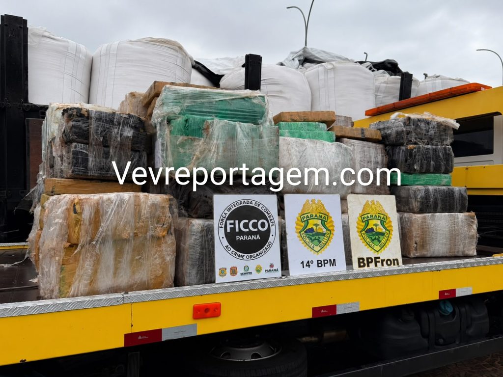 Polícia Militar apreende 2,25 toneladas de maconha escondidas em carga de arroz em São Miguel do Iguaçu